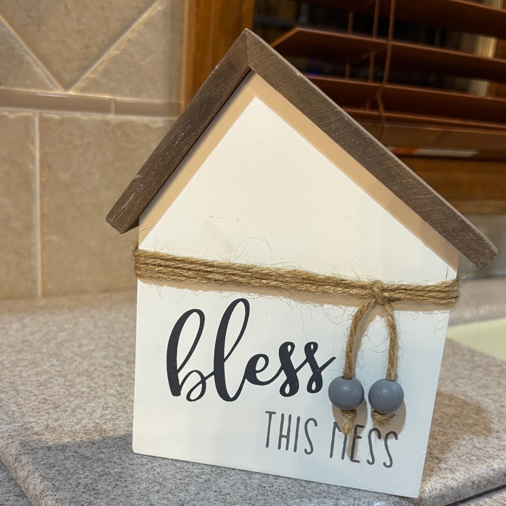 Collins Wall Decor "Bless This Mess" House-Shaped Decoration
